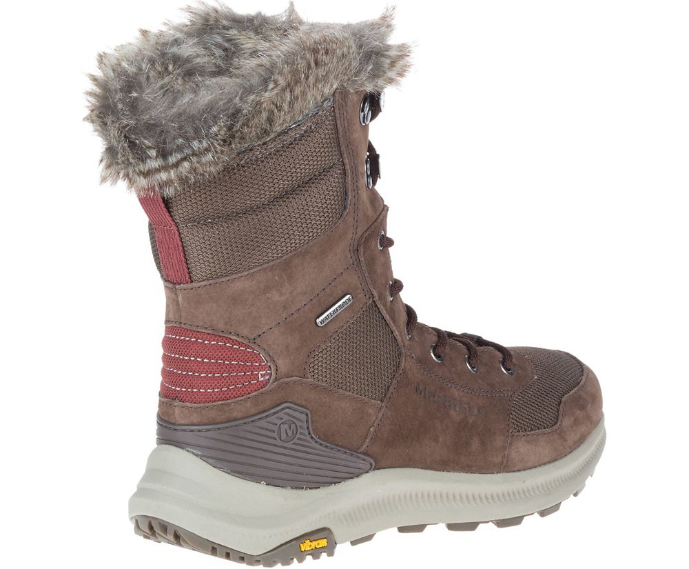 Merrell Boots Brown - Ontario Tall Polar Waterproof - Womens 86CWBOIQA